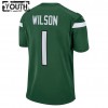 Camiseta Niño New York Jets Zach Wilson 1 Nike Verde 2021 NFL Draft